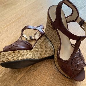 Jack Rogers Neiman Marcus Brown Platform Sandals. Size 7